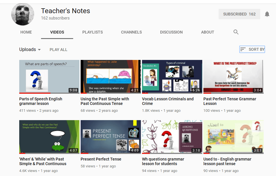 Online Learning: Teacher’s Notes on&nbsp;YouTube