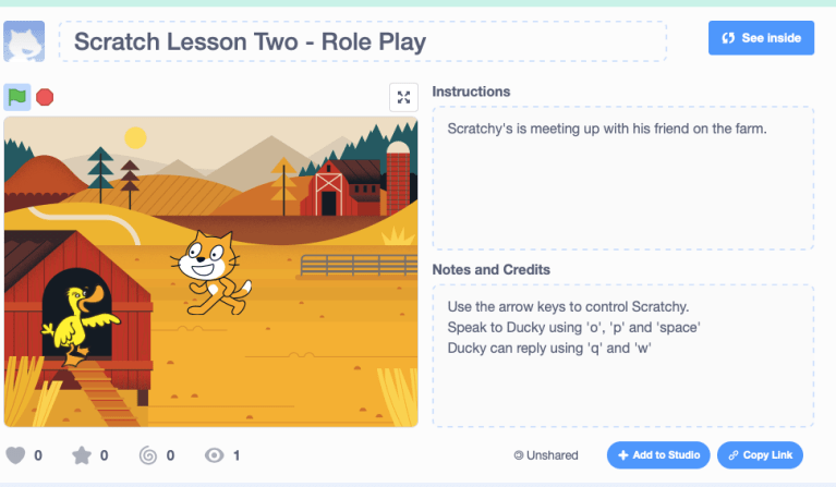 Scratch Coding – introduction Tutorial Basic Role Play Game – Teacher's ...