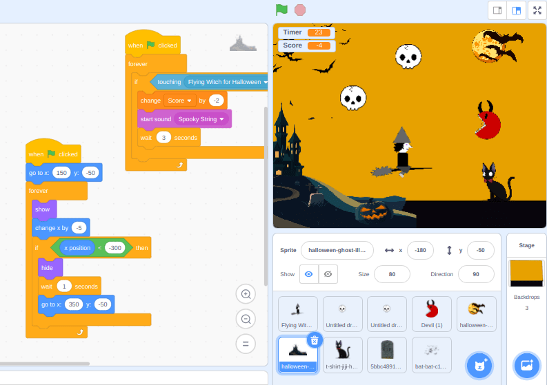 Basic Halloween Game&nbsp;Scratch