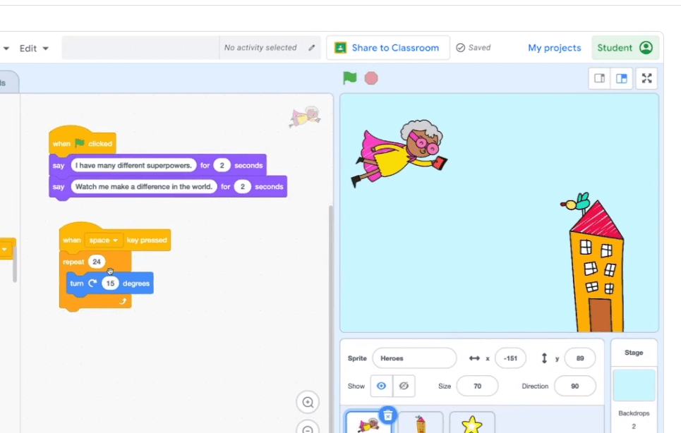 CS First Super Hero Coding&nbsp;Activity