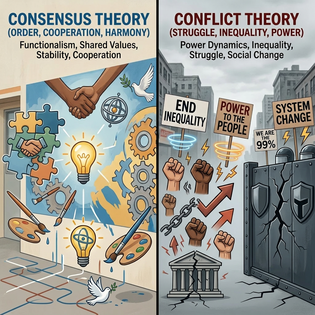 Consensus Theory vs Conflict Theory: The Great Debate – Teacher's Notes
